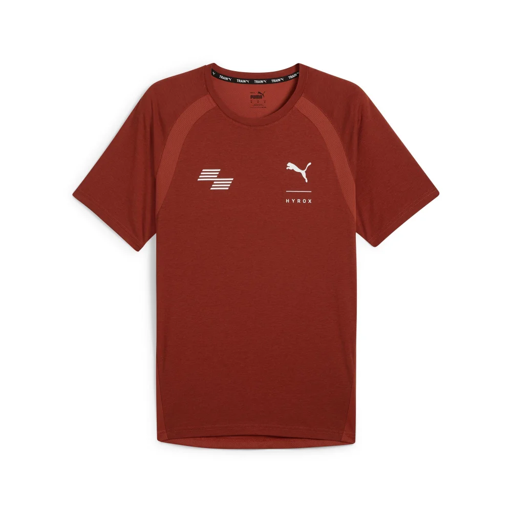 Mens PUMA x HYROX TRIBLEND TEE - Red - S Image 1