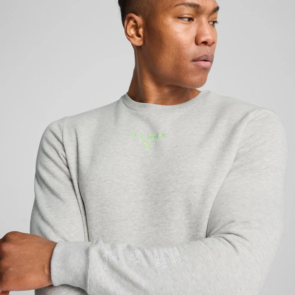 Mens PUMA x HYROX Heavyweight Crew - Grey - S Image 1