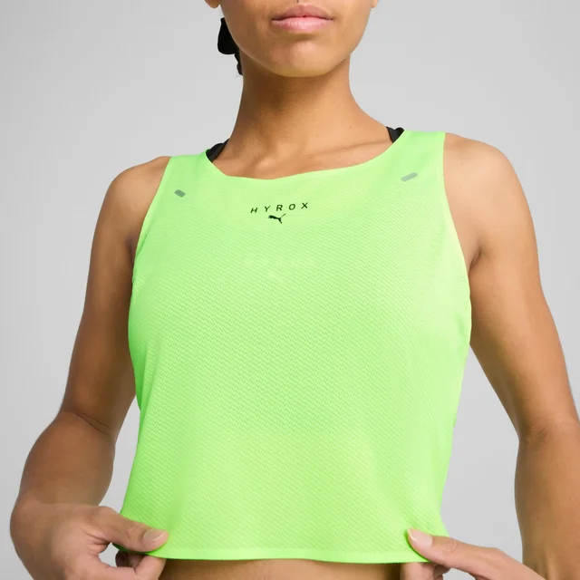 Womens PUMA x HYROX ULTRASPUN CROP TANK - Green