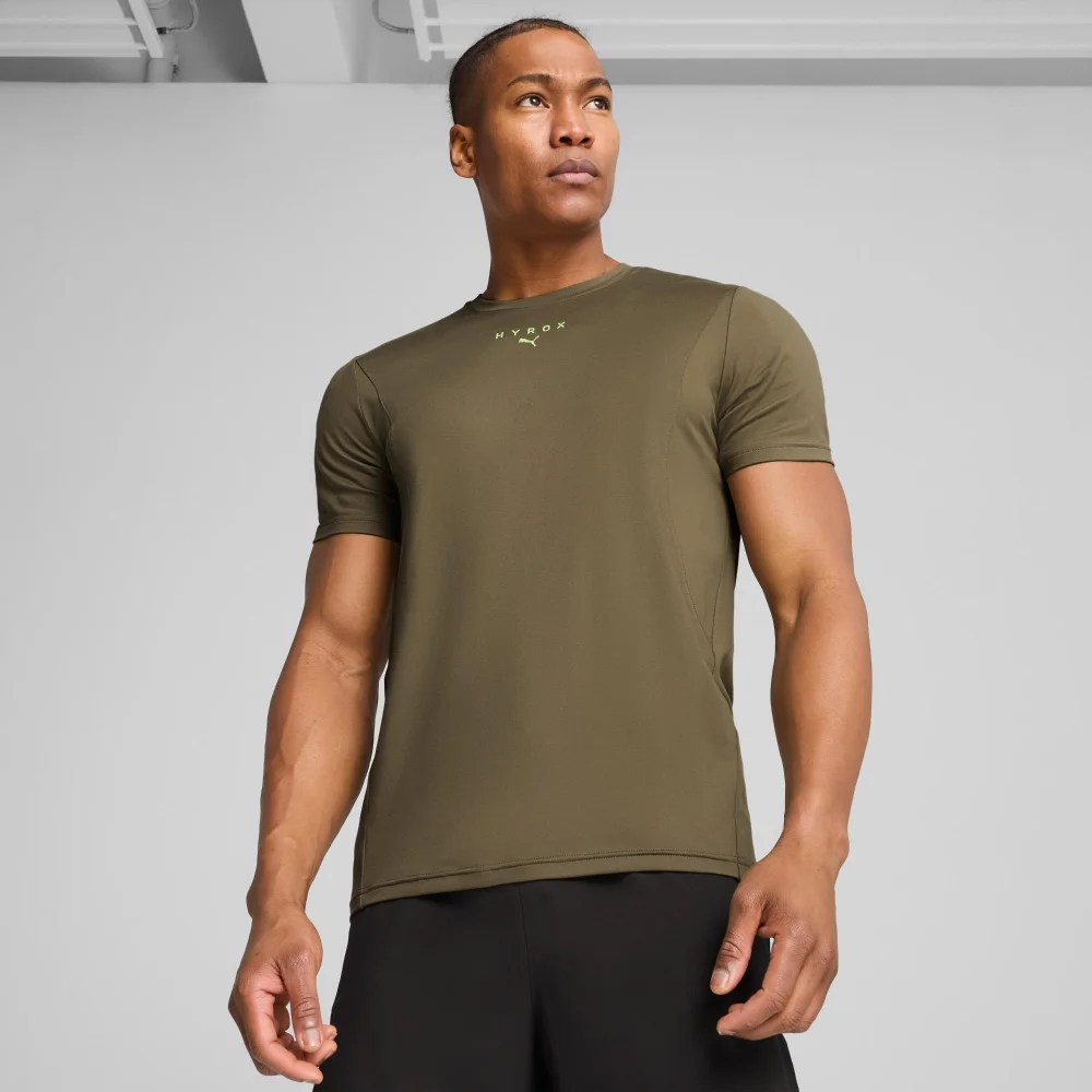 Mens PUMA x HYROX Cloudspun Tee - Green - S Image 1