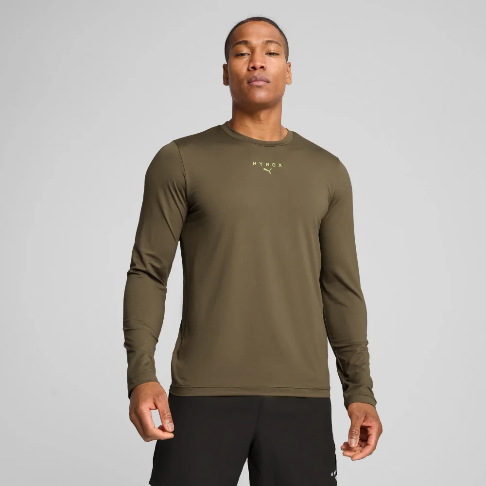 Mens PUMA x HYROX Cloudspun LS Tee - Green - XL Image 1