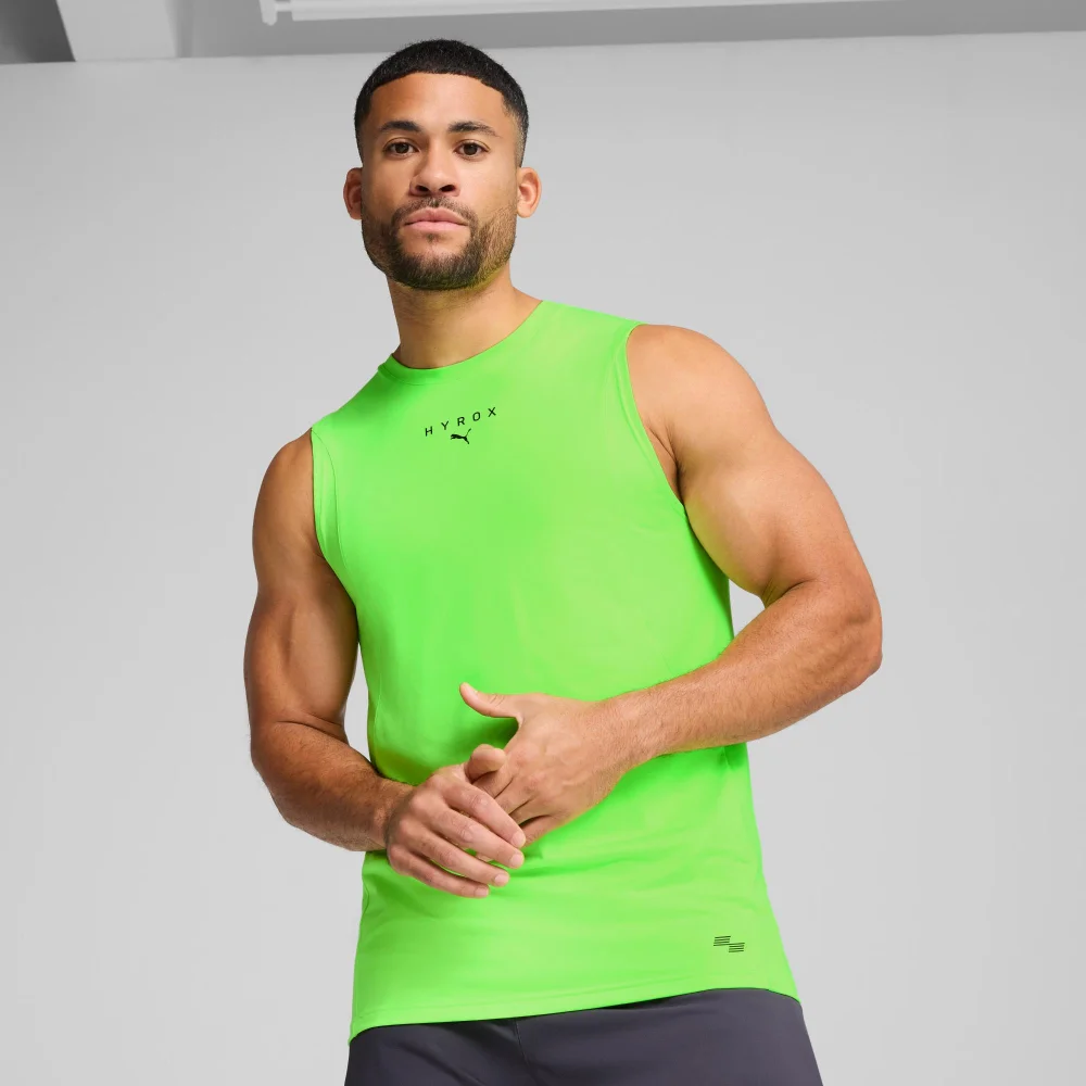 Mens PUMA x HYROX Cloudspun Tank - Green - S Image 1