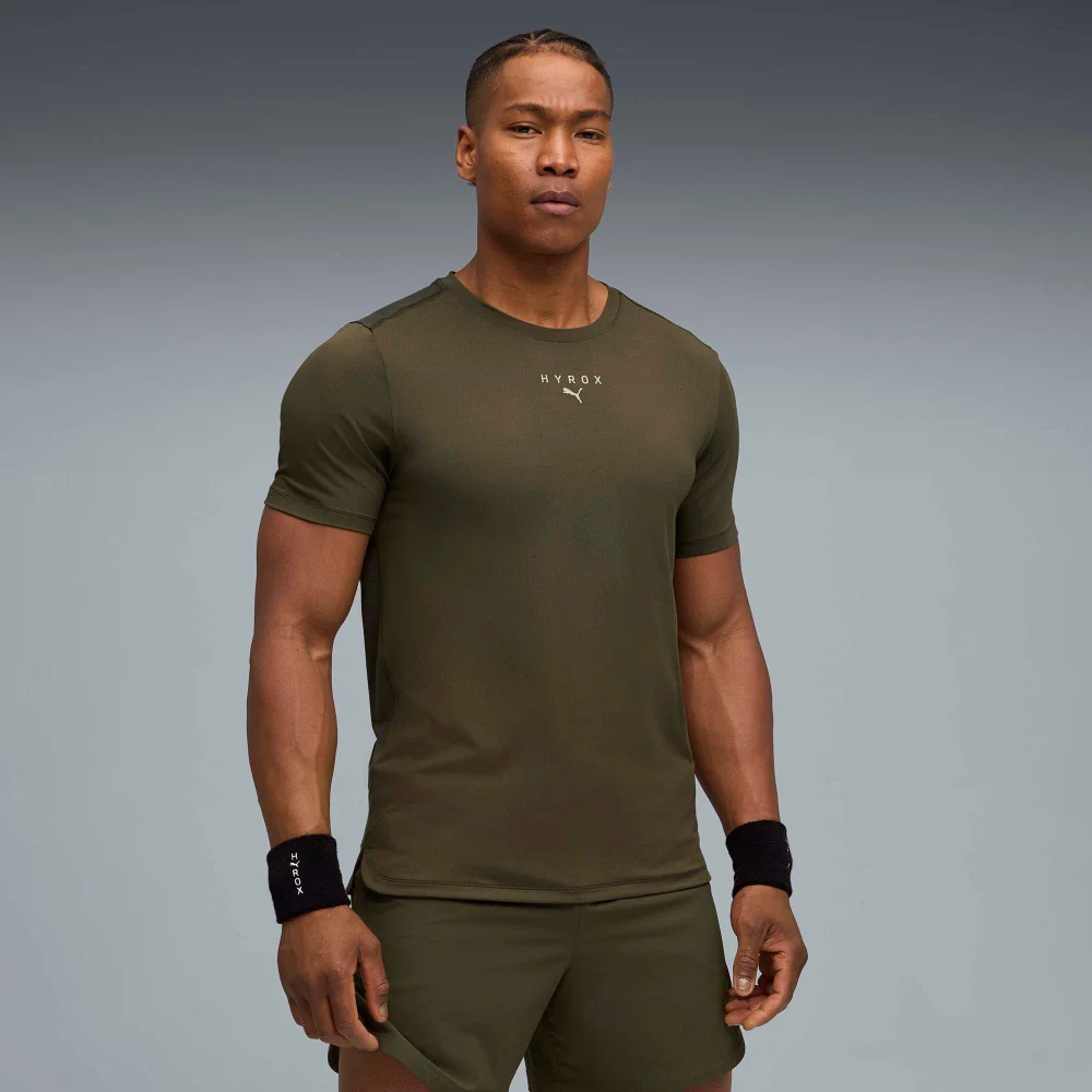 Mens PUMA x HYROX CLOUDSPUN THERMOADAPT TEE - Green - S Image 1