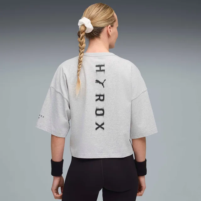 Womens PUMA x HYROX CROPPED LIFESTYLE TEE - Grey