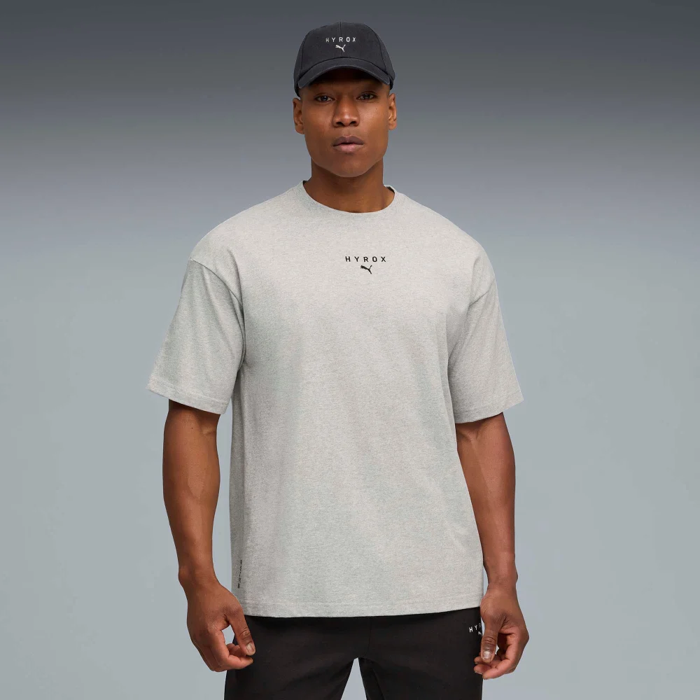 Mens PUMA x HYROX LIFESTYLE TEE - Grey - S Image 1