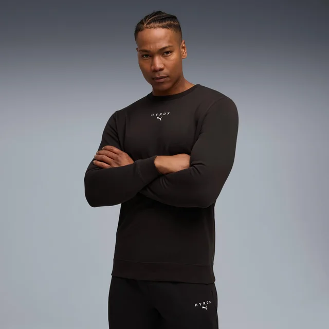 PUMA X HYROX M HEAVYWEIGHT CREW - Black