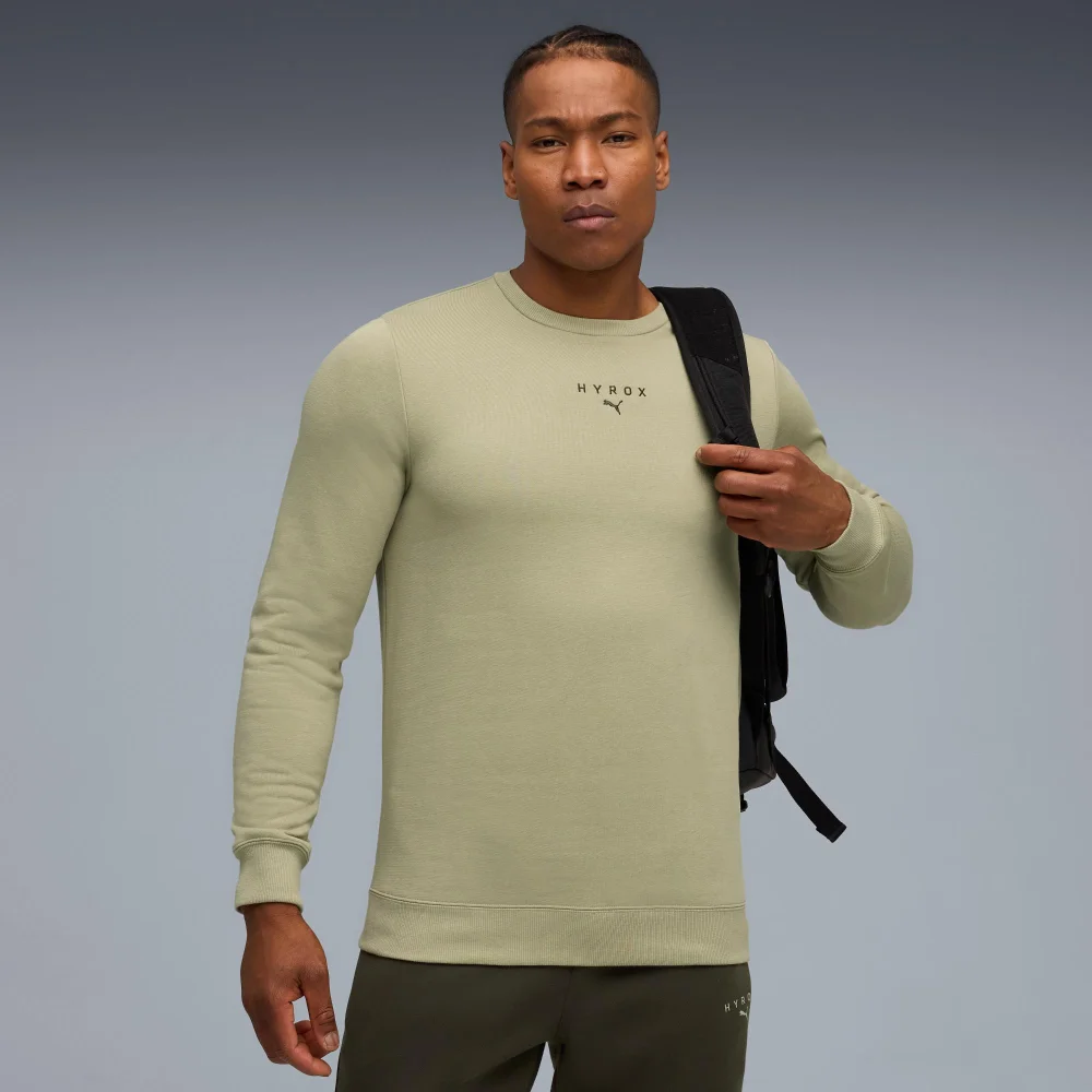 PUMA X HYROX Mens HEAVYWEIGHT CREW - Green - S Image 1