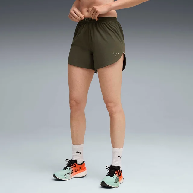 Womens PUMA x HYROX 4" ULTRAWEAVE SHORT - Green