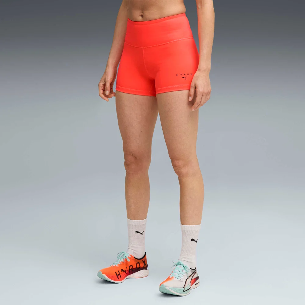 Womens PUMA x HYROX TAD ESS SHORT TIGHT - Red - S Image 1