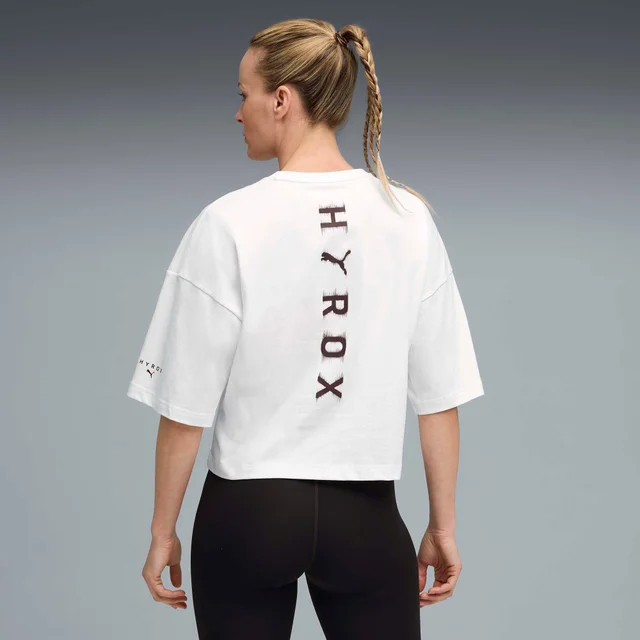 Womens PUMA x HYROX CROPPED LIFESTYLE TEE - White