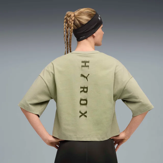 Womens PUMA x HYROX CROPPED LIFESTYLE TEE - Green