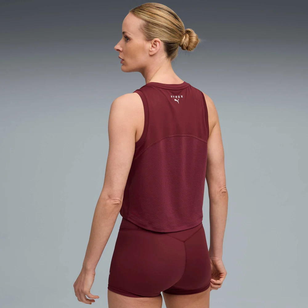 Womens PUMA x HYROX CLOUDSPUN THERMOADAPT CROP TANK - Red - S Image 1