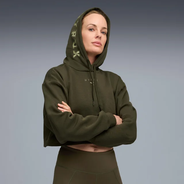Womens PUMA x HYROX HEAVYWEIGHT HOODIE - Green