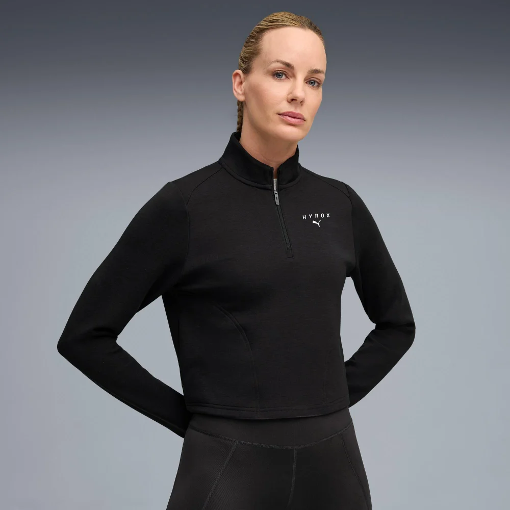 WOMEN'S CLOUDSPUN 1/4 ZIP - black - S Image 1