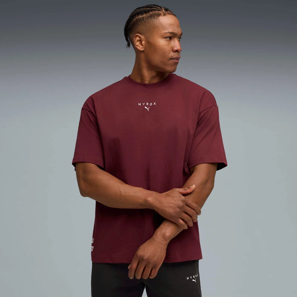 Mens PUMA x HYROX LIFESTYLE TEE - Red - XS Image 1
