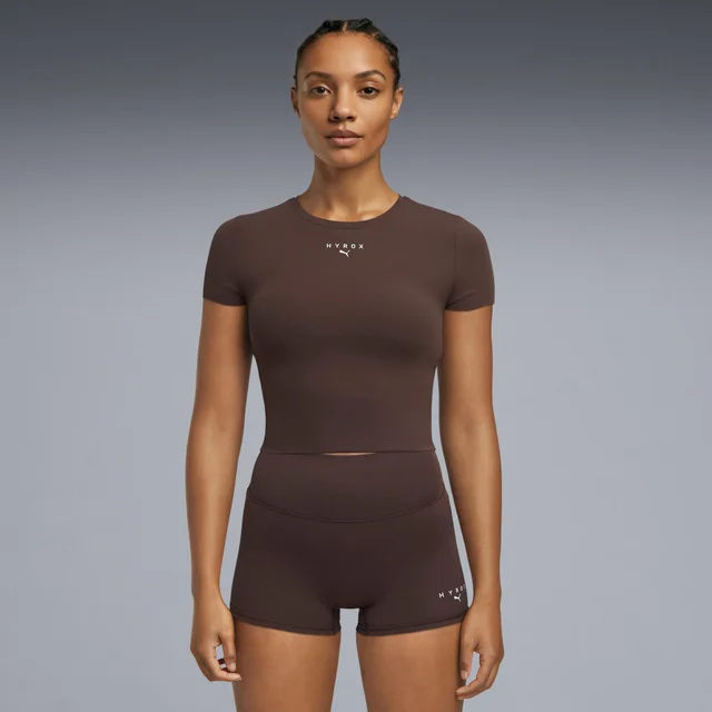 SHAPELUXE SS CROP TEE - brown