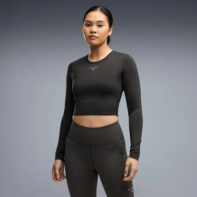 WOMEN'S PWRMODE CROPPED LS - black